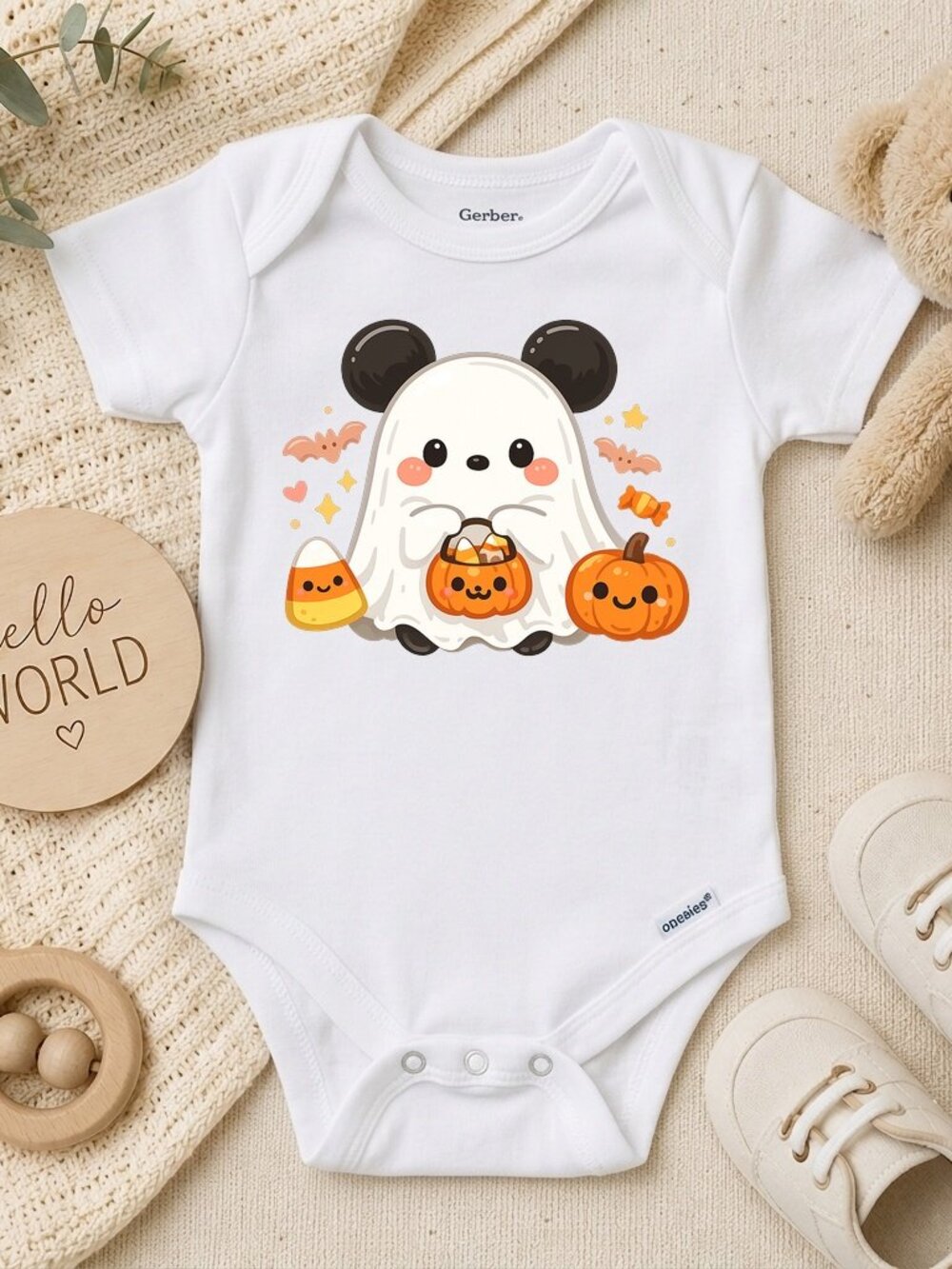 Mouse Halloween Ghost Baby Gender-Neutral ONESIE®